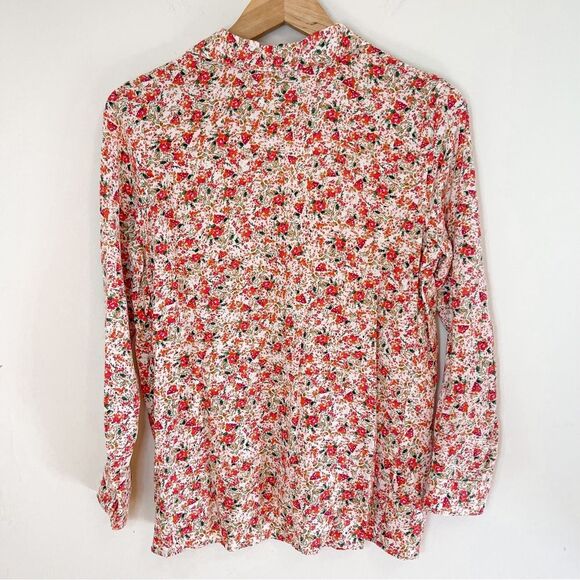 J. Jill Floral Button Down Blouse Size S Petite - Picture 7 of 7